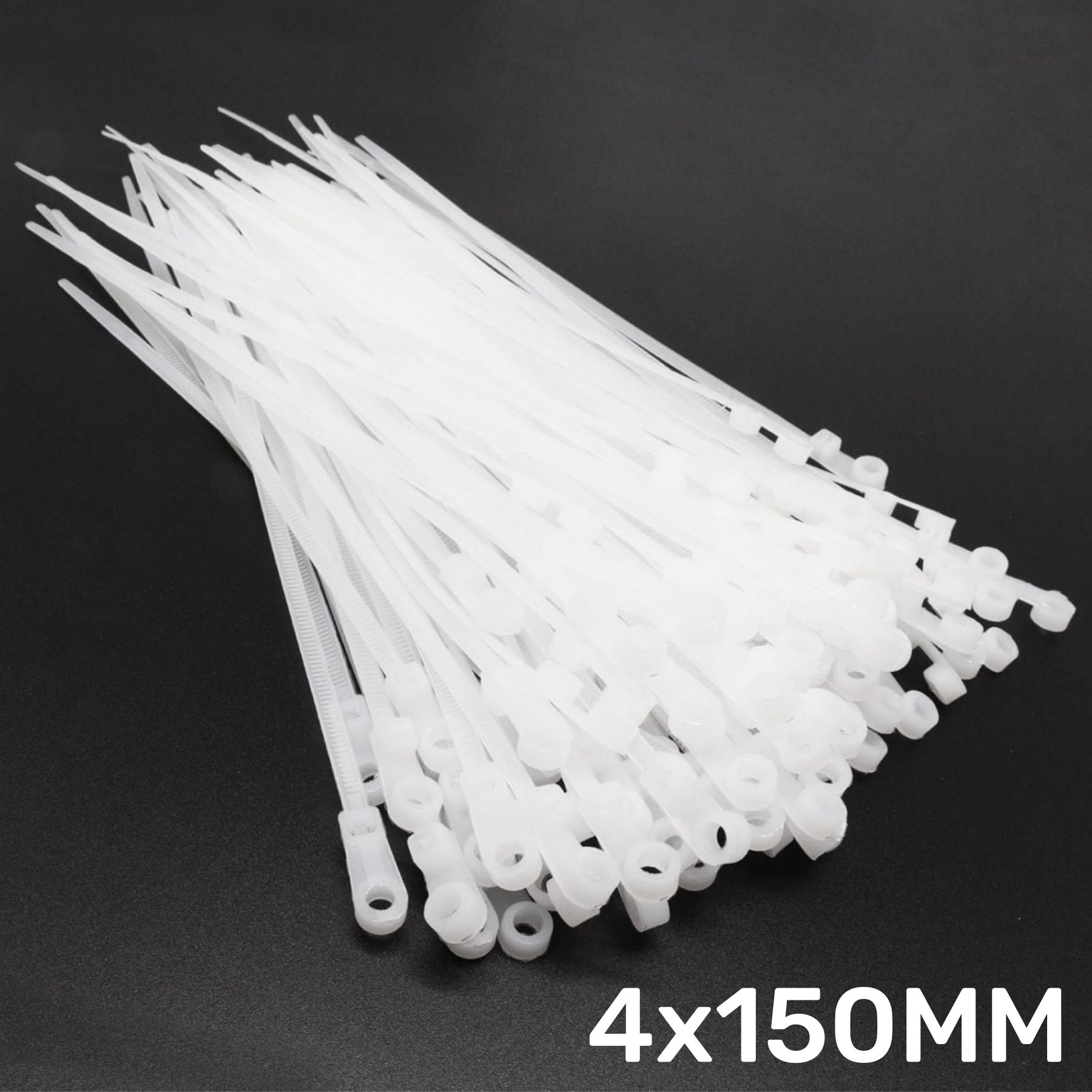 

100-1000PCS Screw Hole Cable Ties Heavy Duty Adjustable Self-locking Nylon Cable Ties DIY Office Cables Wire Fasten Organizer 100PCS білий