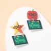Fully Managed Environmentally Friendly Acrylic Earrings, Personalized School Season Blackboard Stars Apple Shape Earrings