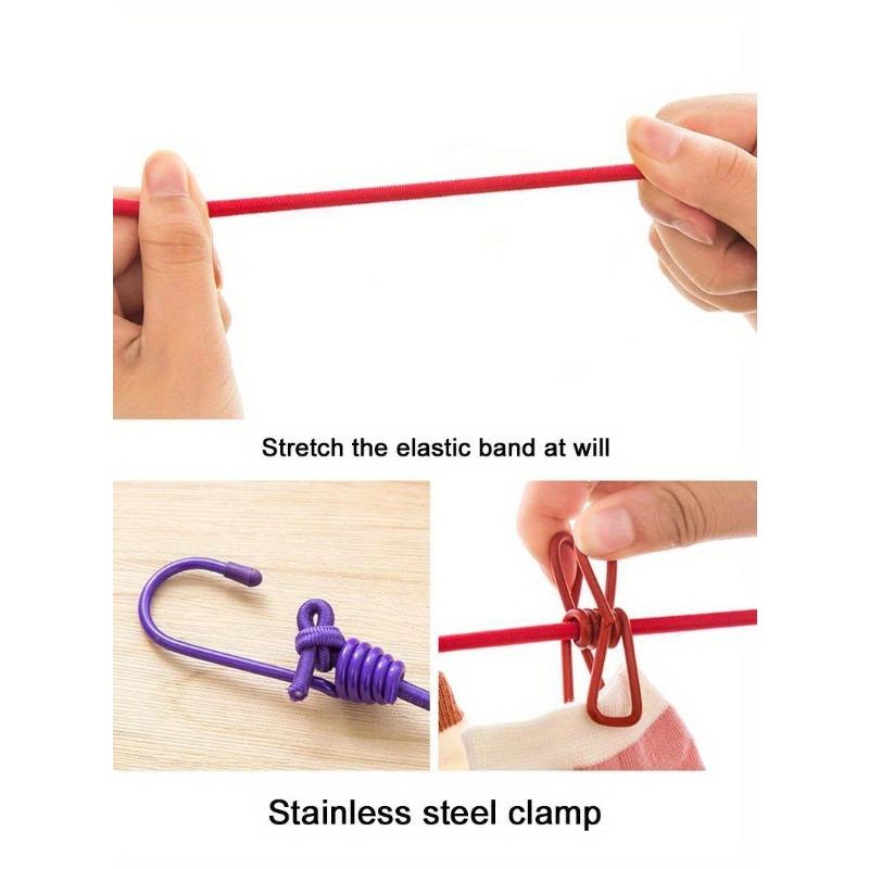 Outdoor Camping Travel Home Colourful 12 Clip Clothesline Self-driving Tour Portable Windproof Non-slip Sun Drying Rope