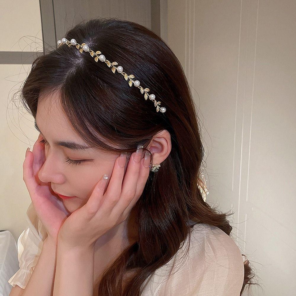 Gesichtswasch-Haarband Mädchen Dünnes Haar Haarreif Blatt Stirnband Koreanischer Stil Kopfschmuck Strass Haarband