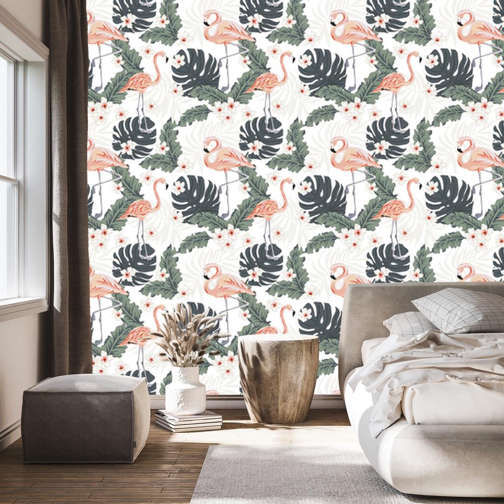 Flamingos wallpaper for living room and bedroom 50x1000