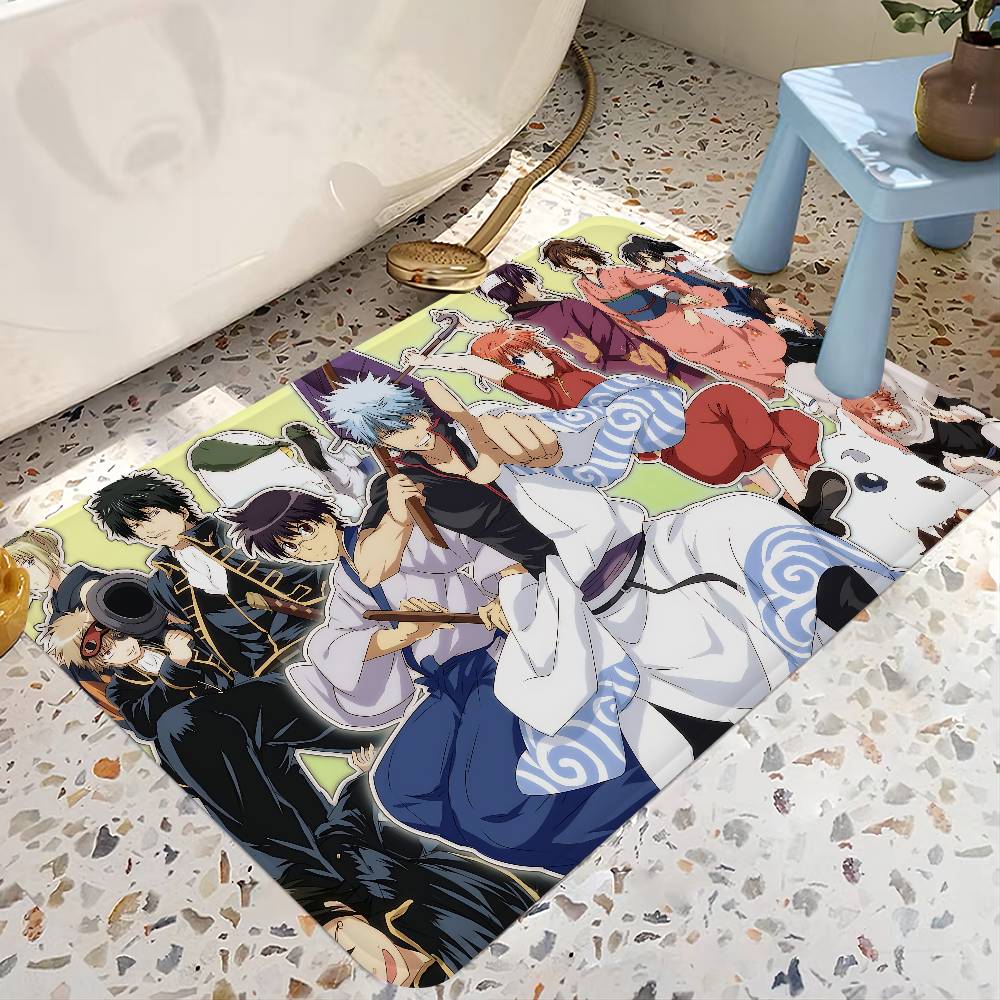 GINTAMA ANIME Bathroom Mat Anti-slip Absorb Water Long Strip Cushion Bedroon Mat Hotel Decor Mat