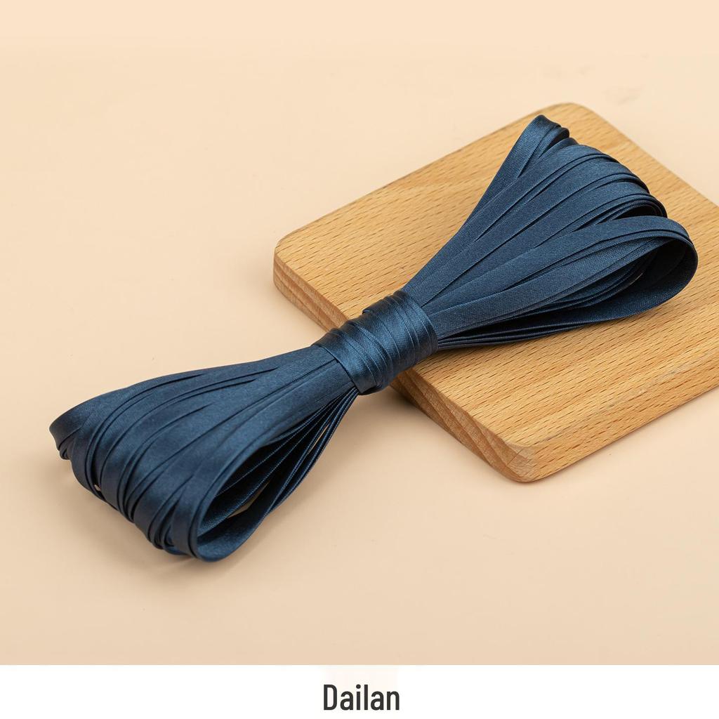 Hengmeihe Satin Cheongsam Paspelband - 0,6 cm Bügelfreie Saumeinfassung für Bekleidungszubehör