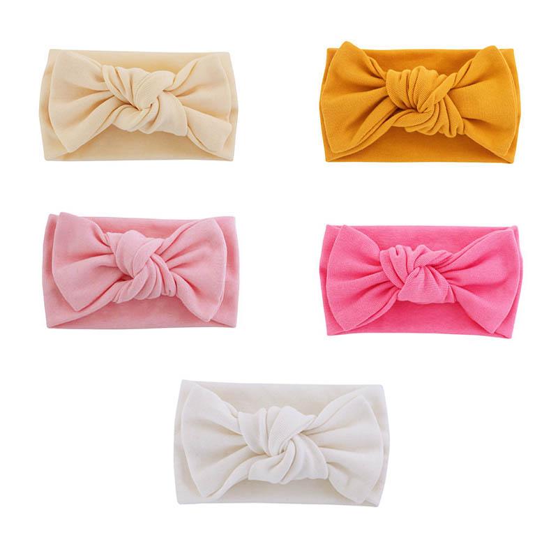 

Мягкий Большой Бант Детский Оголовье Сплошной Цвет Новорожденные Девочки Волосы Широкий Детский Ремешок Для Волос Тюрбан Детские Аксессуары для Волос