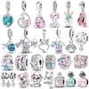 Pink Perfume Bottle Letter Luminous Firefly Tarot Card Jewellery Bead Copper Charm Bead Fits DoItYourself Bracelet
