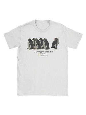 I Just Gotta Be Me Funny Penguin T Shirt For Men 100% Cotton Funny T-Shirts Round Neck Tees Short Sleeve Tops Printing