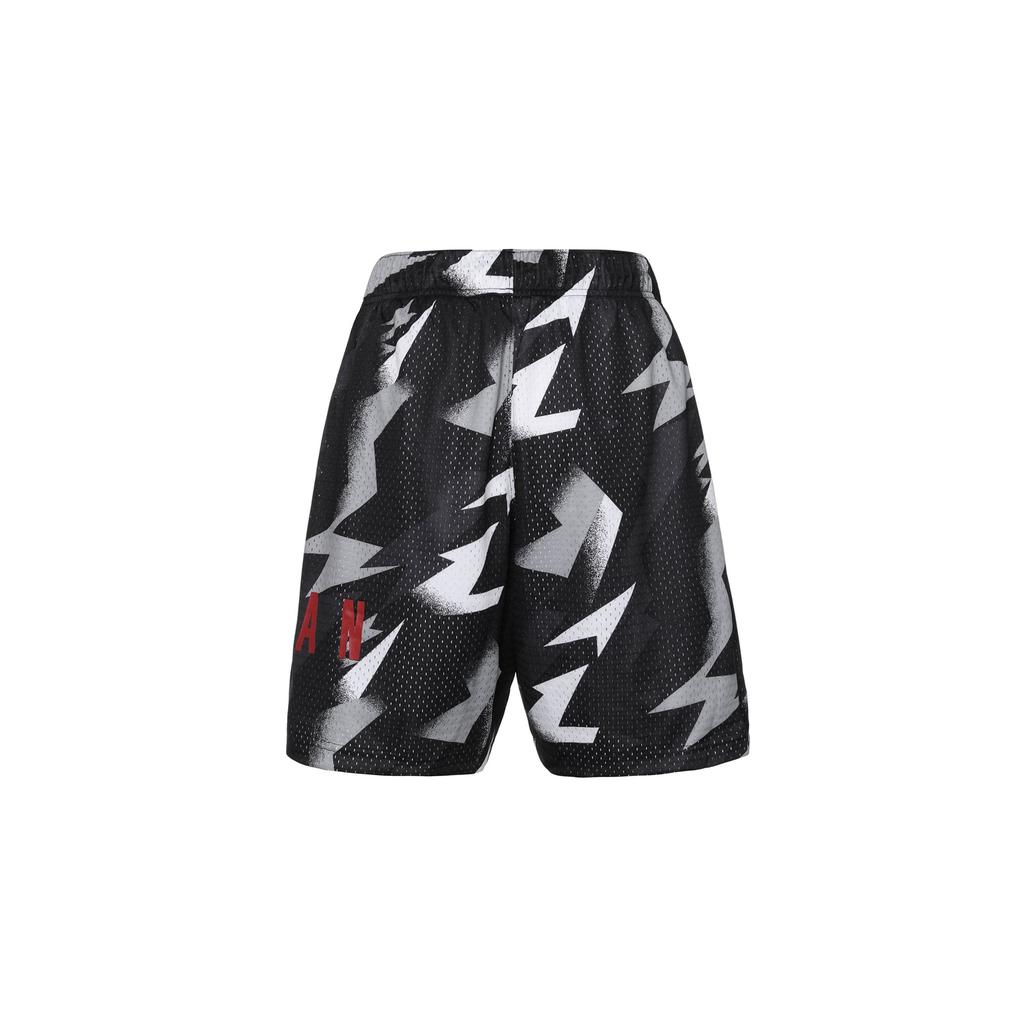 Jordan Lightning Print Drawstring Sports Shorts Men Bottoms Black White CZ4758-010