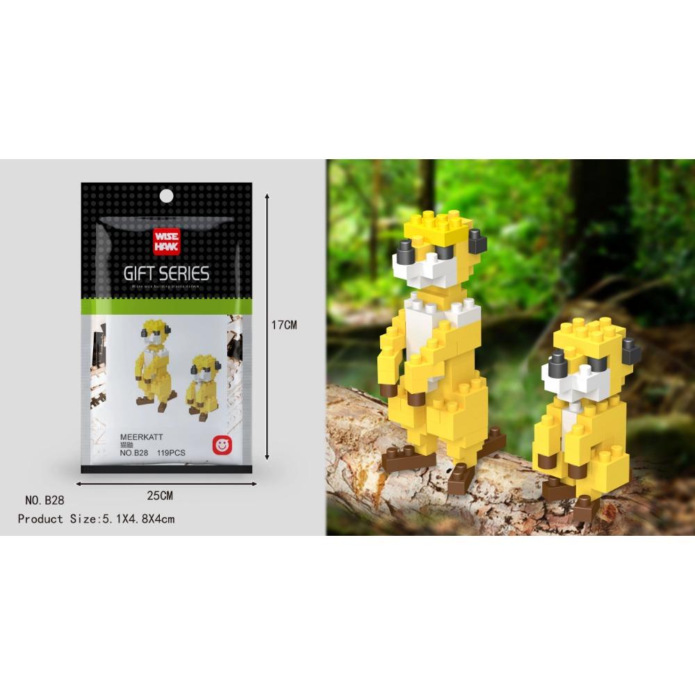 Kids Toy Mini Building Blocks Micro Bricks Eagle Moose Dog Cat Bird Animals 3D Model Bag Gifts Educational Toys For Children