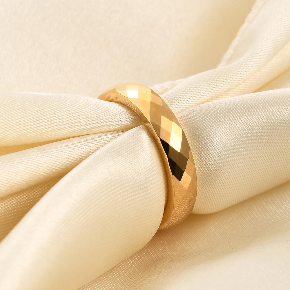 European American Ins New Tungsten Steel 4MM 6MM Faceted Polygon Rhombus Couple Rings