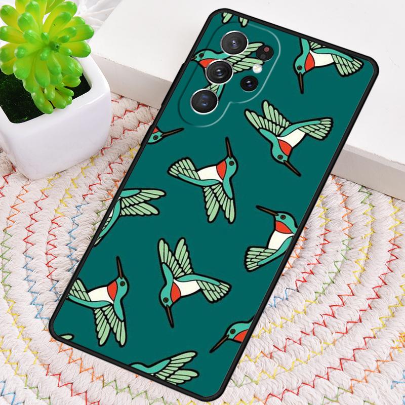 Hummingbird print Silicone Phone Case For Samsung Galaxy note 10 pro S26 S25 S24 S23 S22 S21 Plus S25Ultra Capa Cover