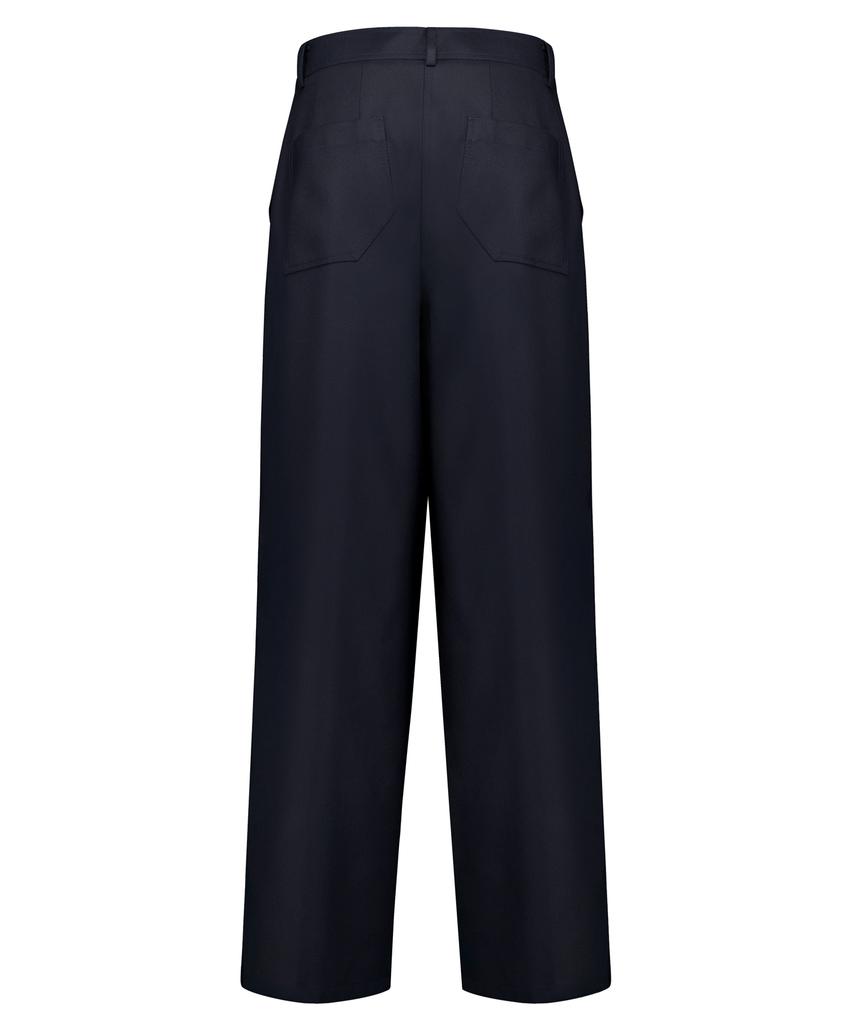 Myuleus Stitch Wool Wide Pants [Navy]