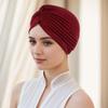 European & American Pleated Hijab and Watermelon Turban