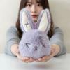 Fluffy Halloween Plushie Compact Stitched Bunny Bag Pendant Gothic Rabbit  Key Organizer