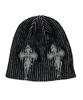 SK8ER ROCK Cross Two-Tone Beanie ((Black))