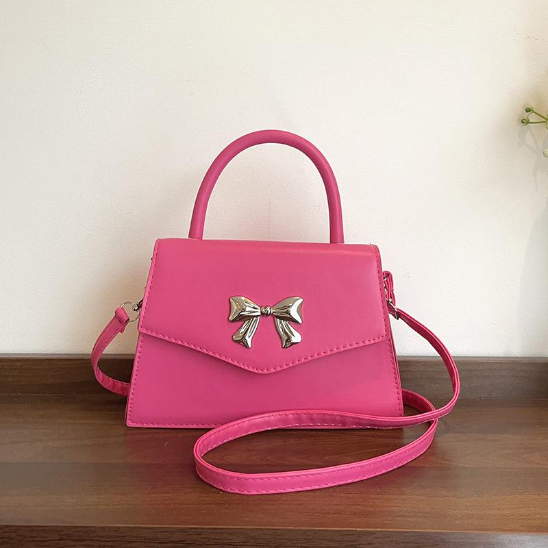 

Мода на бант 2025 Лето Новая Повседневная Иностранная Нежная Портативная На одно плечо Кроссбоди Женская Маленькая Квадратная Сумка розы красного