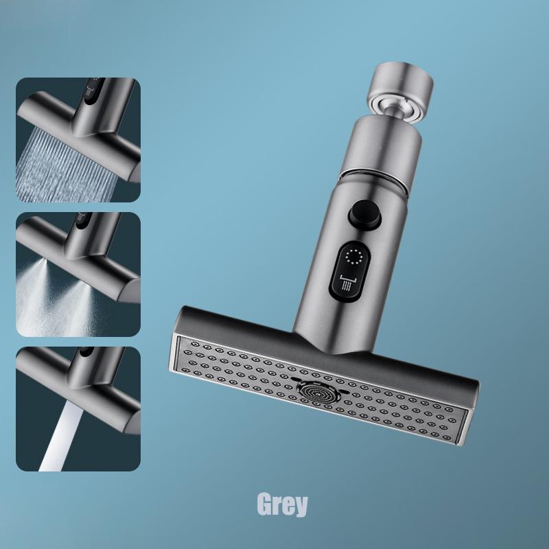 Kitchen Faucet Waterfall Outlet Splash Proof Universal 360° Rotating Bubbler 3 Modes Multifunctional Water Tap Nozzle Extension