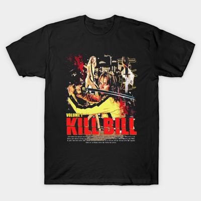 Asian Size Men Print T-shirt Kill Bill Volume 1 No-Cut Heat Transfer Print Cotton Tshirt