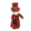 Christmas Felt Mouse Cute Felt Mouse Lady Figurine Needle Felted Mouse Ornament for Festive Holiday Tabletop Mantel Desk Decoration