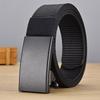 New toothless iron sheet automatic buckle nylon belt for men's outdoor leisure, breathable canvas belt, versatile pants belt
