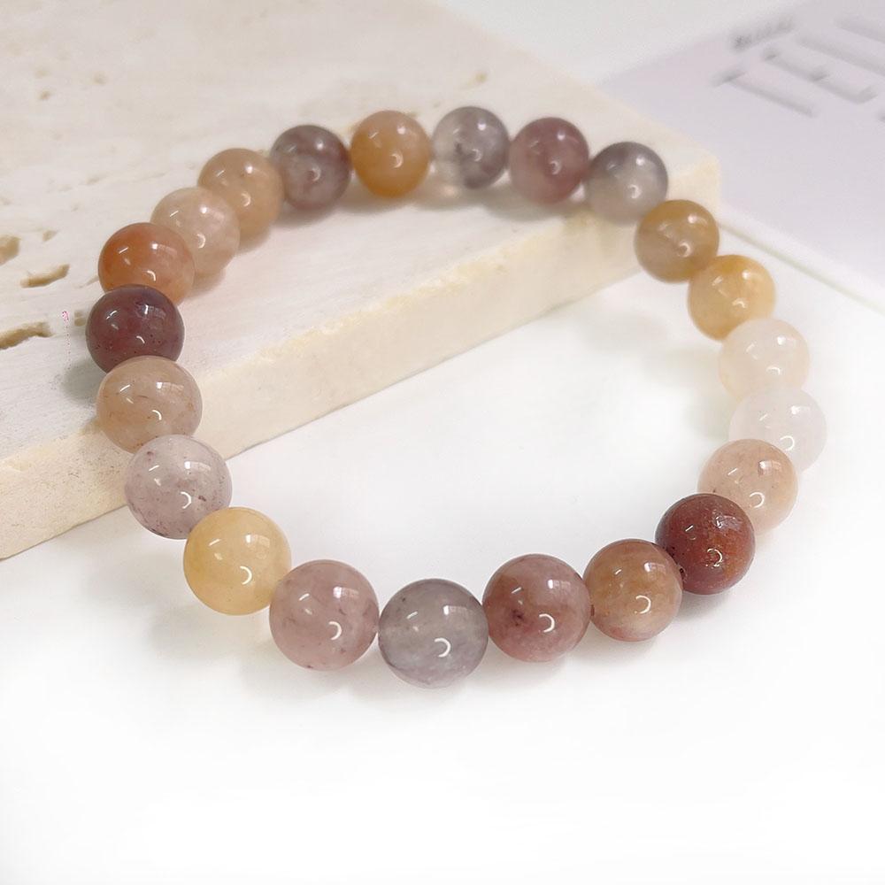 Natural Stone pink zebra Beaded Bracelet 6/8mm Dalmatian Jasper Rhodochrosite Agate Bracelet Gemstone Beads Bracelet
