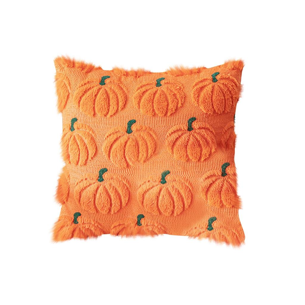 17.7*17.7in Christmas Thanksgiving Pillow Cover Solid Color Cushaw Embroidery Home Pillow Waist Cushion Cover
