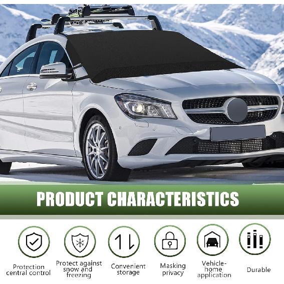 1 PC Car Front and Rear Windshield Snow Shield, Thickened Car Oxford Cloth Snow and Sunshade All-in-one Cover, Waterproof and Durable Windshield