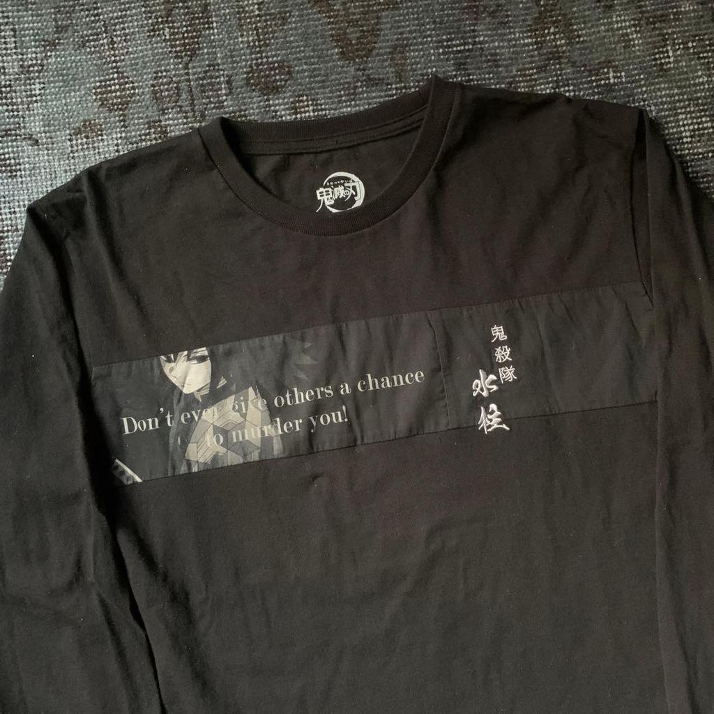 [USED] Demon Slayer: Kimetsu No Yaiba Giyu Tomioka Anime Long Sleeve T-Shirt, Collector's Edition, Black, Vintage