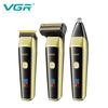 VGR V-366 3-in-1 Hair Trimming Set Electric Hair Clipper Nose Hair Trimmer Men's Shaver Cleaning and Hair Removal Machine Waterproof and Long-lasting