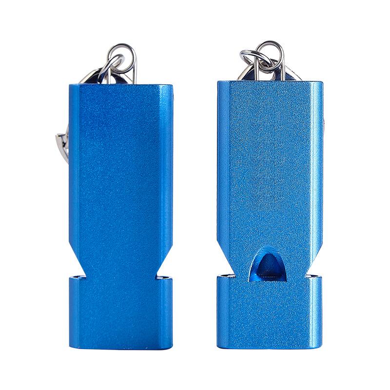 Flat Aluminum Alloy Three Tubes Survival Whistle Outdoor Survival Whistle Equipment Equipped EDC Tool