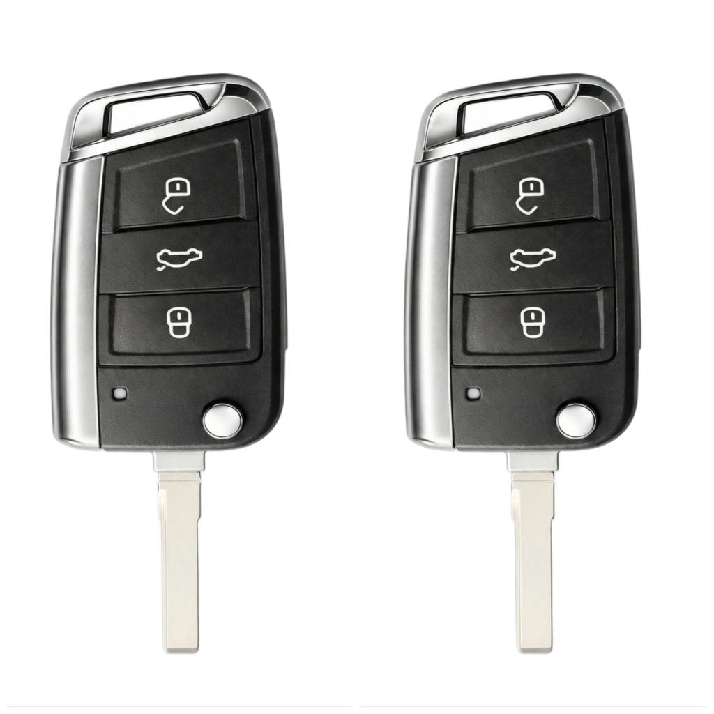 for VW Skoda SEAT Flip Key Shell HU66 Big Blade 3 Button Replacement Key Case No Electronics