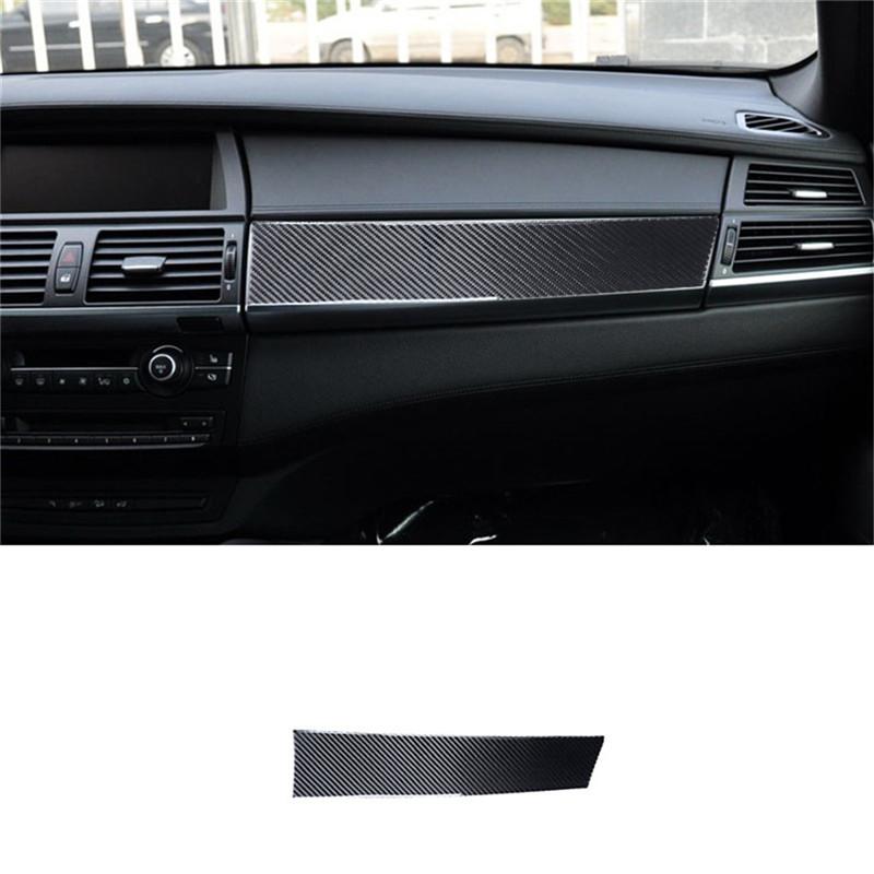 Carbon Fiber Car Interior Central Control Gear Shift Panel Trim Cover Stickers For BMW X5 E70 X6 E71 2008-2013 Car Accessories