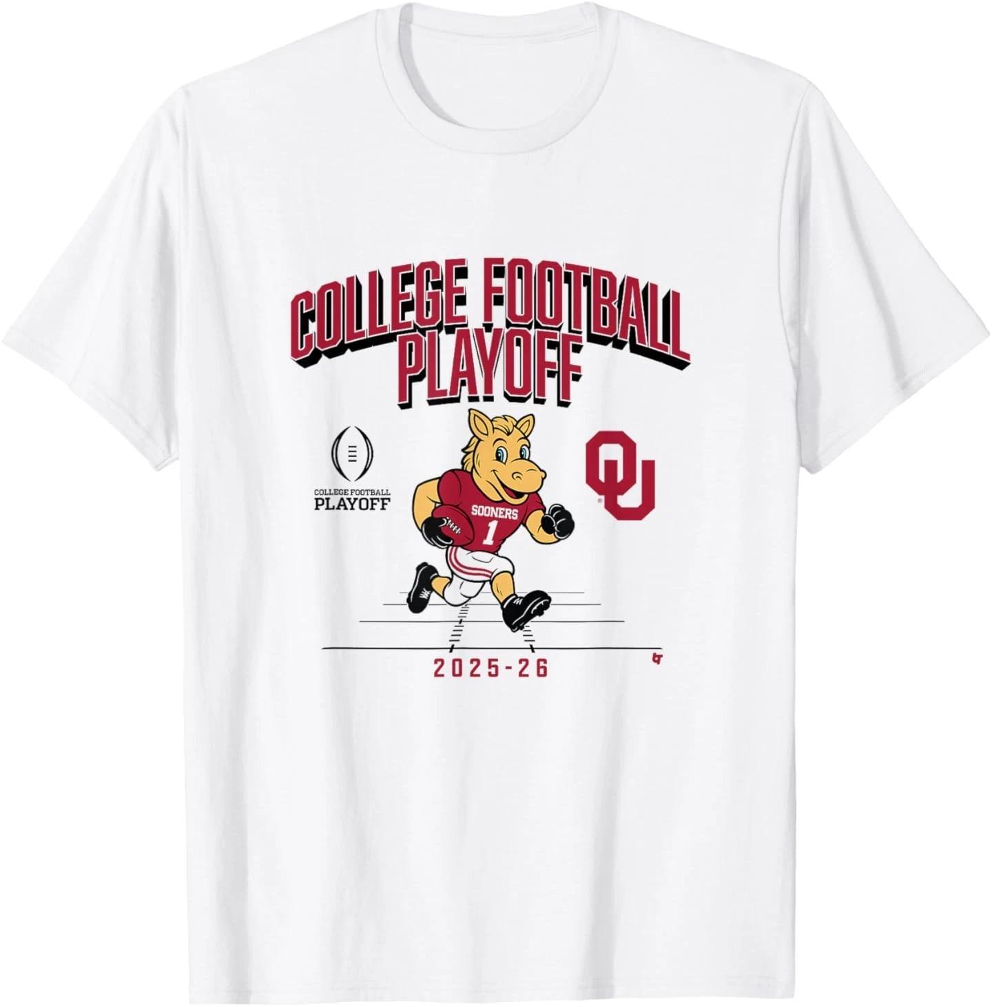 Oklahoma Sooners College Football Playoff Mascot Text 2025 T-Shirt L