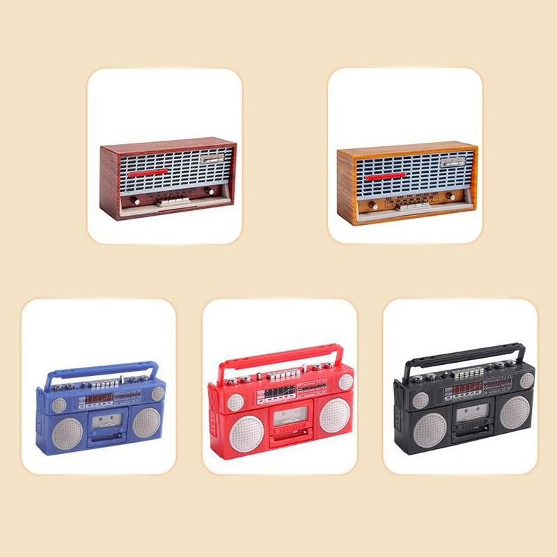 Dukkehus Mini Ornamenter Mini Nostalgisk Radioopptaker Modell Leker Dekorasjoner