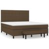 3136616 vidaXL Lit à sommier tapissier avec matelas Marron foncé 180x200 cm