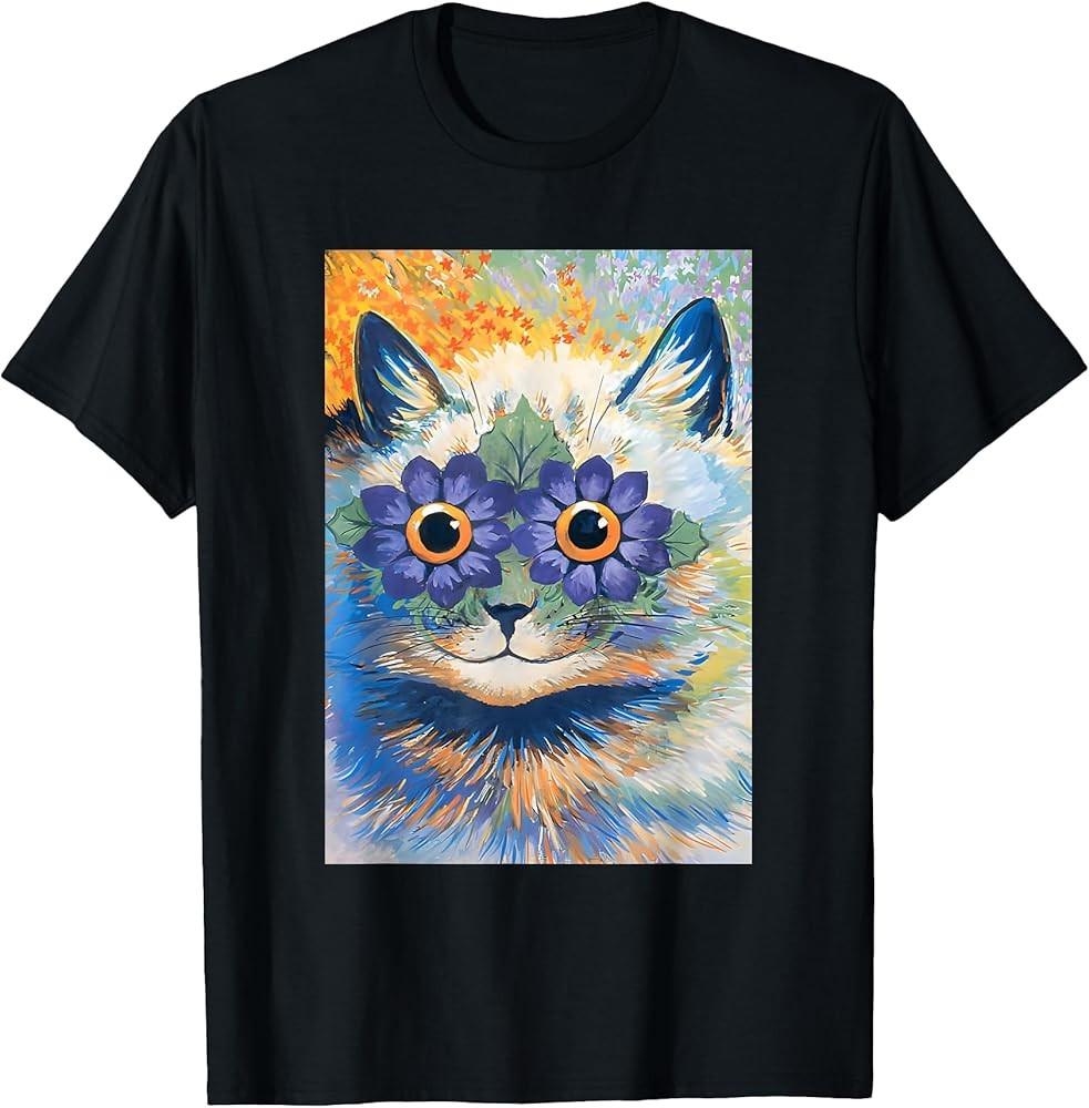 

Cat with flowery eyes by L. Wain T-Shirt Unisex T-Shirt XL