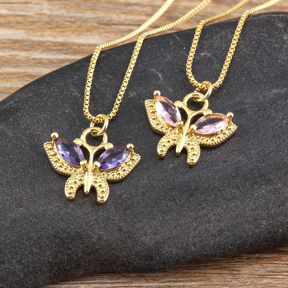 Nidin 8 Colors Fashion Korea Style New Butterfly Pendant Necklace Gift For Girl Cute Lovely Neck Jewelry Wholesale Dropshipping