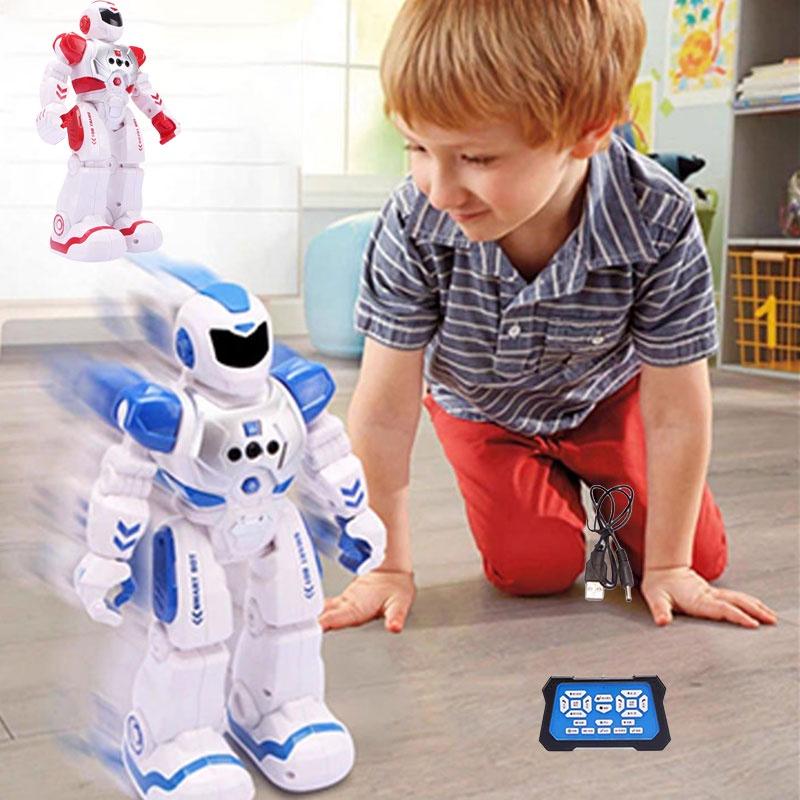 Kids' Intelligent Remote Control New Will Electric Robot Toy Blue/red Educational And Fun Dancing Robot