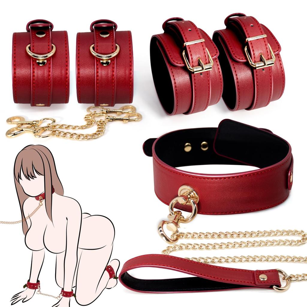 Sevenight SM Restraints for Women Set with Lead SM Goods Unisex Handcuffs Leg Cuffs Multiple Positions Couples Restraint Goods SM Play SM Goods for