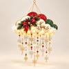 Snowflake Puff Hanging Decoration Lighted LED Felt Christmas Decor Ready to Hang