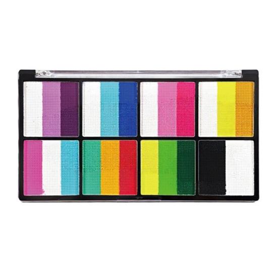 Professional Makeup Paint Face Body Palette, 8 Grids Pigment for Art Painting, Water Soluble Halloween Costume Party Festival Stage Cosplay