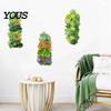 Weatherproof Plant Wall Decals 3Pcs 3D Succulents Stickers, Vertical Landscape Decals, Waterproof PVC Mural, Garden Theme Decor Peel And Stick