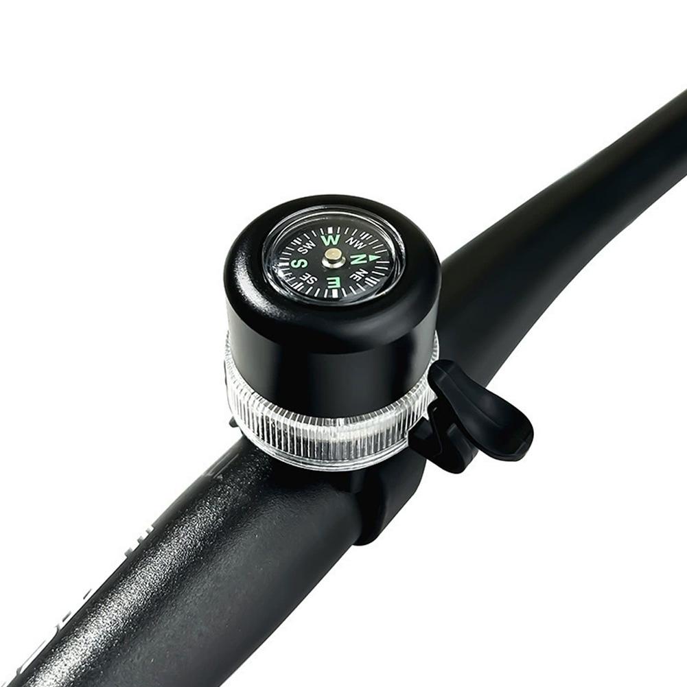 USB Rechargeable Bicycle Colorful Glowing Bell with Compass Loud Sound Ringer Waterproof Cycling Accessories