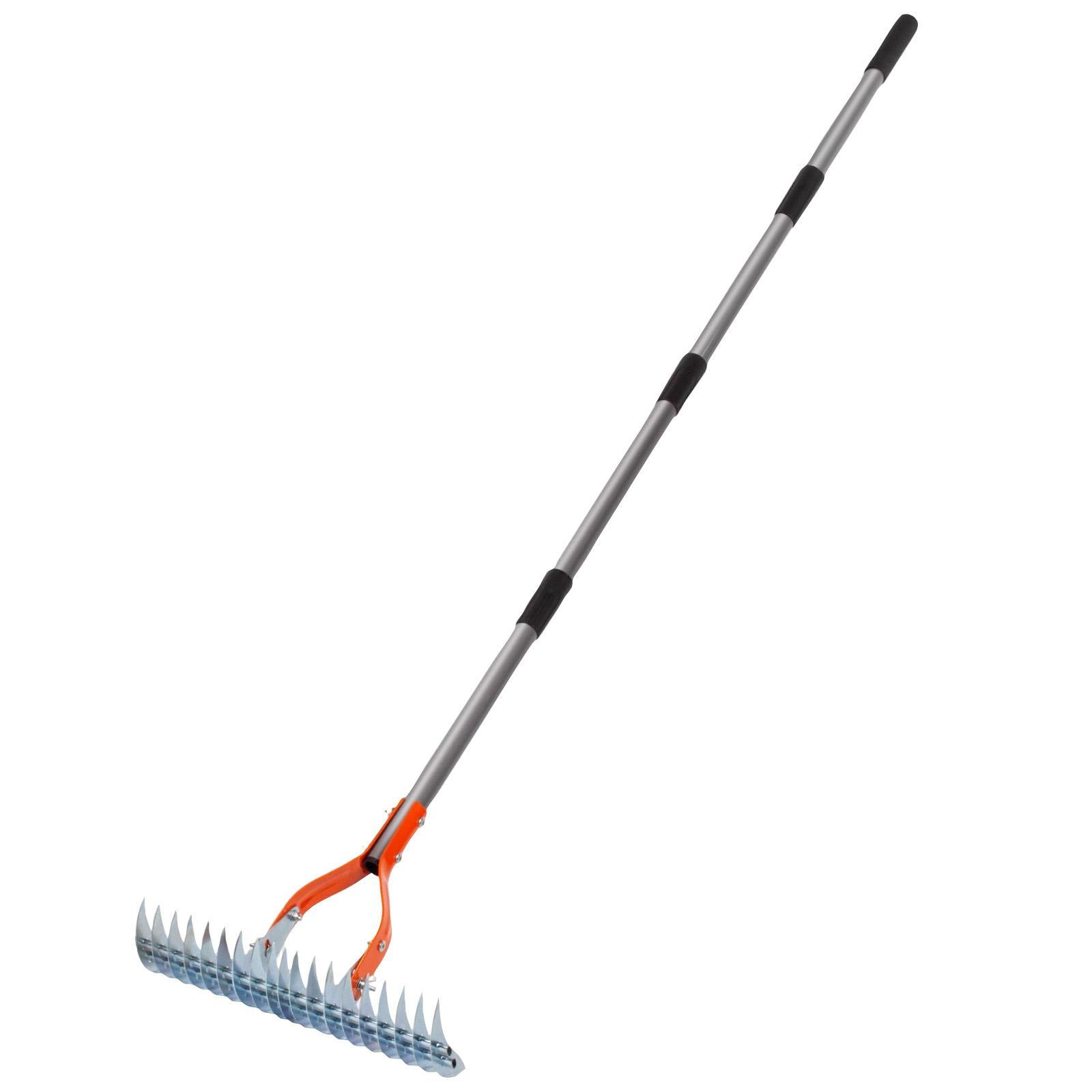 

Lawn Thatch Rake Multi Functional Garden Tool Durable Lawn Scarifier Rake for Yard Leaf and Debris Removal with Extendable Handle One Size помаранчевий
