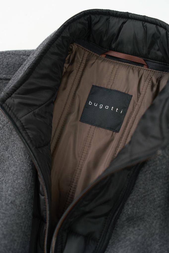 Пальто Bugatti короткое серое темно-серое 58% шерсть 25% полиэстер 13% полиамид 3% другие волокна 1% эластан