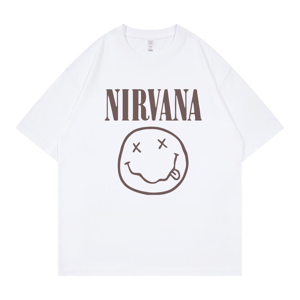 New Nirvana Rock Band 100 Cotton Tshirt Hiphop Oversized Y2K Tee Mens And Womens Casual Loose Streetwear Outdoor