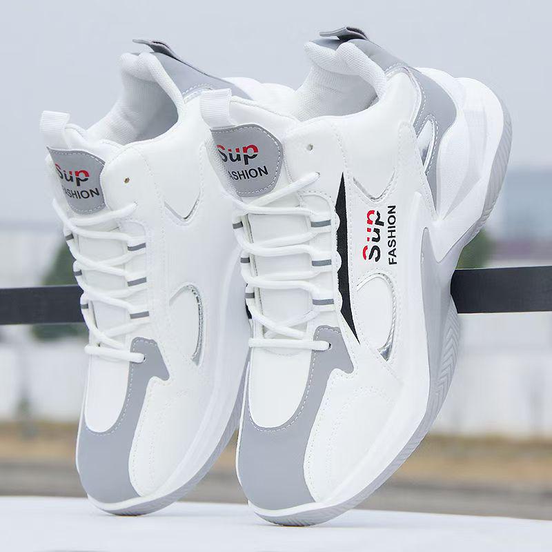 Men's Waterproof Leather High-Top Basketball Shoes: Durable, Trendy, and Perfect for Autumn.