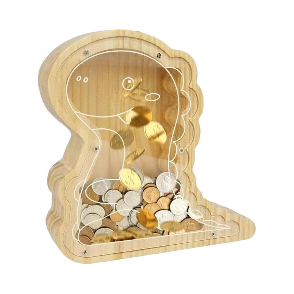 Wooden Coin Box Ideal Birthday Gift for Boys and Girls to Start Their Saving Journey Kids' Personalizing Gift