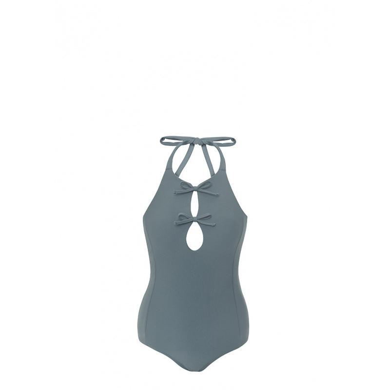 

1111 One-piece triangular swimsuit for women to cover their belly and look thin, beach vacation hot spring swimsuit [] XL синій