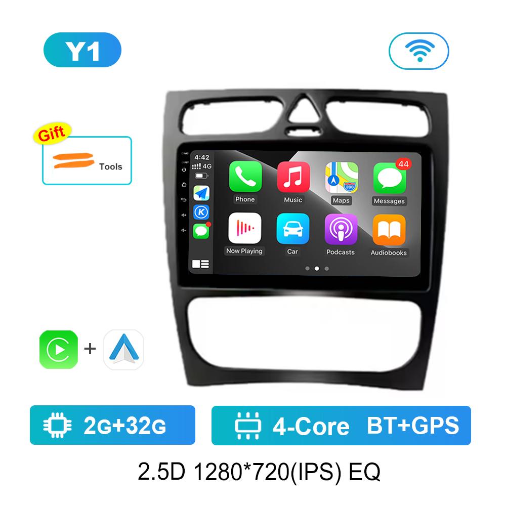 9 Inch for Mercedes Benz C Class CLK S203 W203 W209 A209 2000 - 2005 Car Video Multimedia Player GPS 2.5D Screen Android System