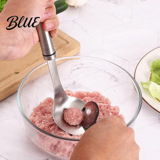 Einfach zu greifender Fleischbällchenlöffel Edelstahl-Herstellerlöffel Rutschfest Ergonomisches Design mit langem Griff Fischbällchen Professionelles Fleischbällchen-Werkzeug für Bällchen